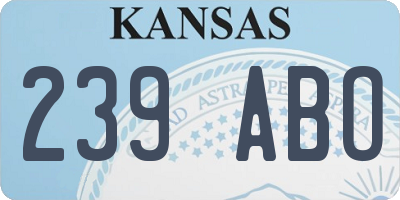 KS license plate 239ABO