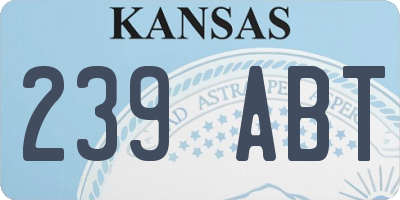 KS license plate 239ABT