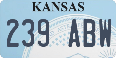 KS license plate 239ABW