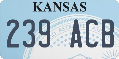 KS license plate 239ACB