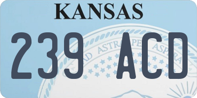 KS license plate 239ACD