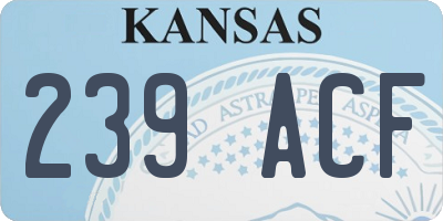 KS license plate 239ACF