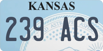 KS license plate 239ACS