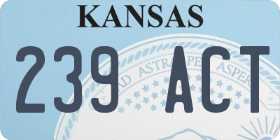 KS license plate 239ACT