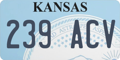 KS license plate 239ACV
