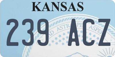 KS license plate 239ACZ