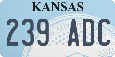 KS license plate 239ADC
