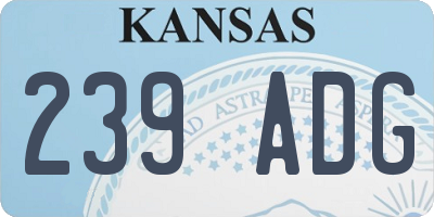 KS license plate 239ADG