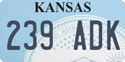 KS license plate 239ADK