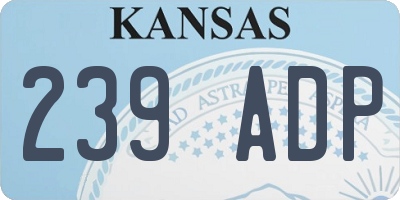 KS license plate 239ADP