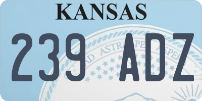 KS license plate 239ADZ