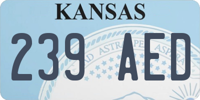 KS license plate 239AED