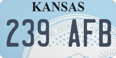 KS license plate 239AFB