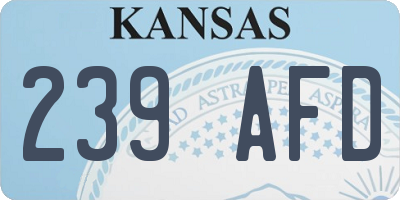 KS license plate 239AFD