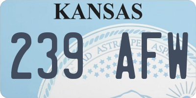 KS license plate 239AFW