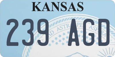 KS license plate 239AGD