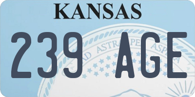 KS license plate 239AGE