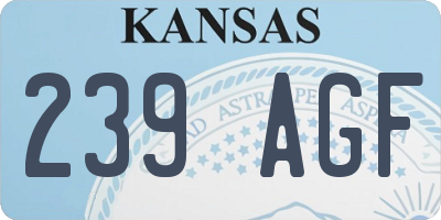KS license plate 239AGF