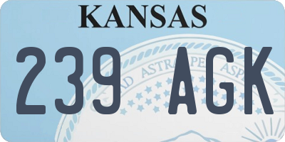 KS license plate 239AGK