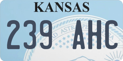KS license plate 239AHC