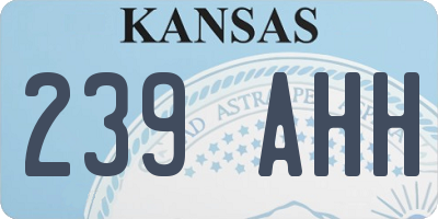 KS license plate 239AHH