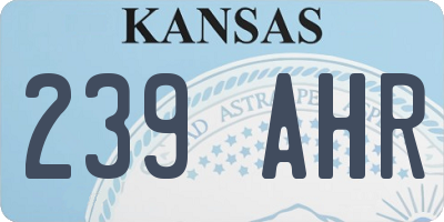 KS license plate 239AHR