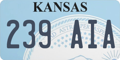 KS license plate 239AIA