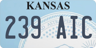 KS license plate 239AIC