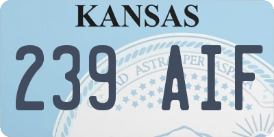 KS license plate 239AIF