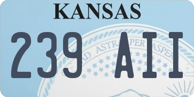 KS license plate 239AII