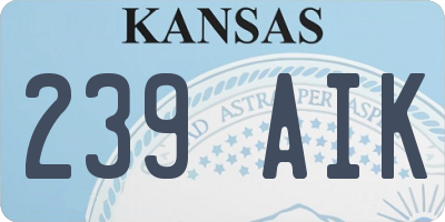 KS license plate 239AIK