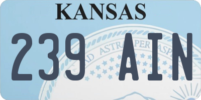 KS license plate 239AIN