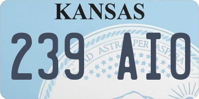 KS license plate 239AIO