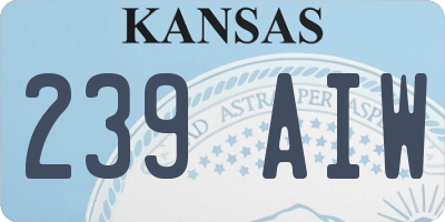 KS license plate 239AIW
