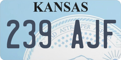 KS license plate 239AJF