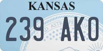 KS license plate 239AKO