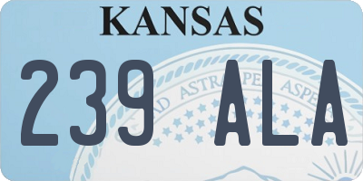KS license plate 239ALA