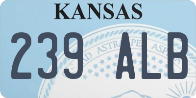 KS license plate 239ALB