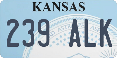 KS license plate 239ALK