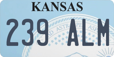 KS license plate 239ALM