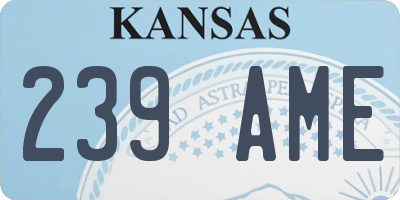 KS license plate 239AME