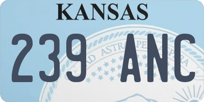 KS license plate 239ANC