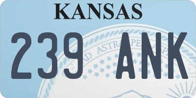 KS license plate 239ANK
