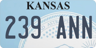 KS license plate 239ANN