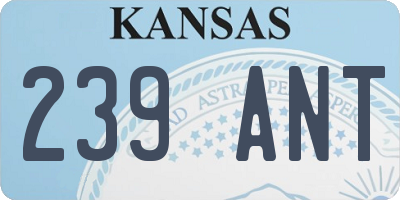 KS license plate 239ANT