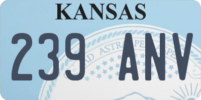 KS license plate 239ANV