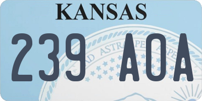 KS license plate 239AOA