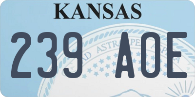 KS license plate 239AOE