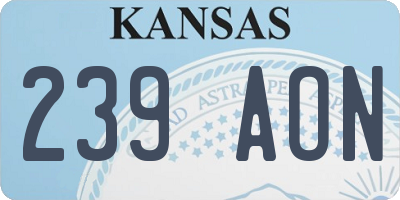 KS license plate 239AON