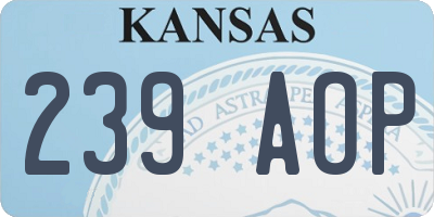 KS license plate 239AOP